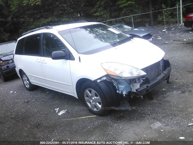 5TDZK23C28S140692 - 2008 TOYOTA SIENNA CE/LE WHITE photo 1