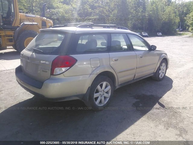 4S4BP62C087350242 - 2008 SUBARU OUTBACK 2.5I LIMITED TAN photo 4