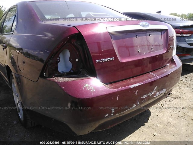 3FAHP08Z87R220410 - 2007 FORD FUSION SEL MAROON photo 6