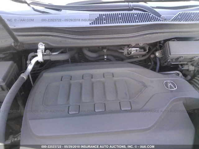5FRYD4H4XGB031465 - 2016 ACURA MDX TECHNOLOGY BLACK photo 10