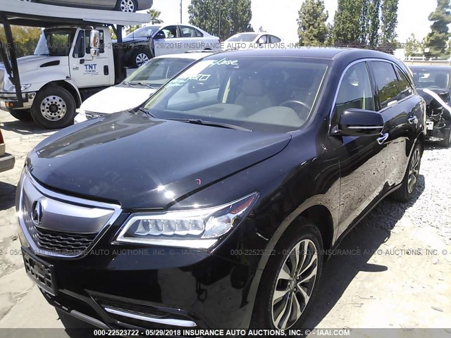 5FRYD4H4XGB031465 - 2016 ACURA MDX TECHNOLOGY BLACK photo 2