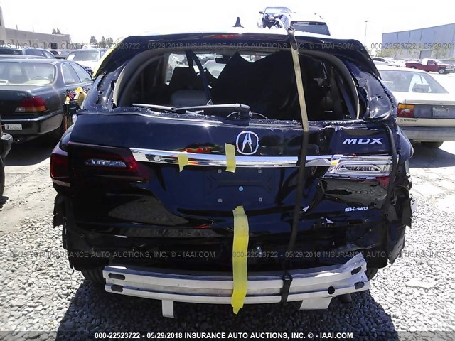 5FRYD4H4XGB031465 - 2016 ACURA MDX TECHNOLOGY BLACK photo 6