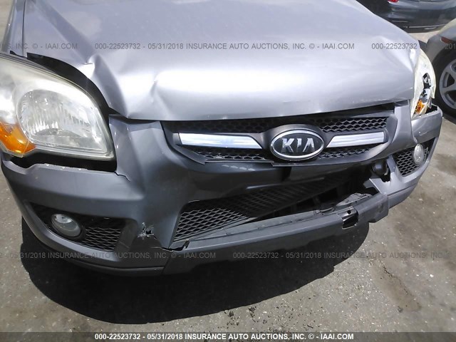 KNDJE723897638829 - 2009 KIA SPORTAGE LX/EX GRAY photo 6