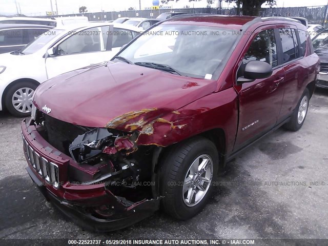 1C4NJCBA4ED593761 - 2014 JEEP COMPASS SPORT RED photo 2