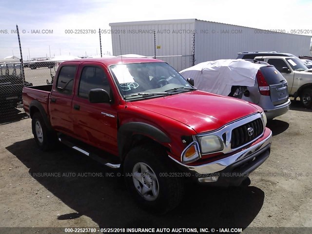 5TEGN92N42Z070715 - 2002 TOYOTA TACOMA DOUBLE CAB PRERUNNER RED photo 1
