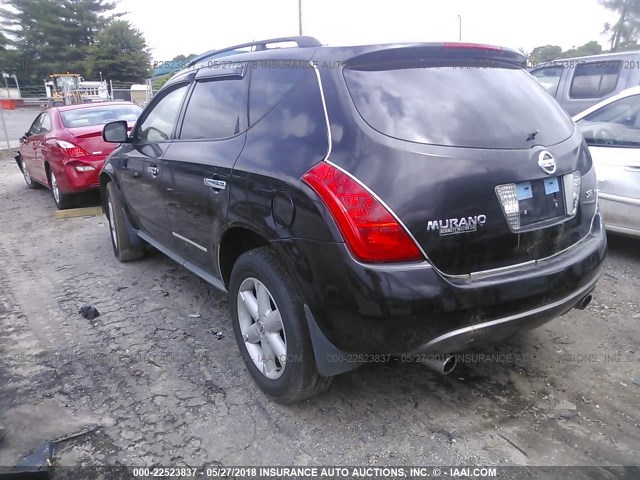 JN8AZ08W75W432029 - 2005 NISSAN MURANO SL/SE/S BLACK photo 3