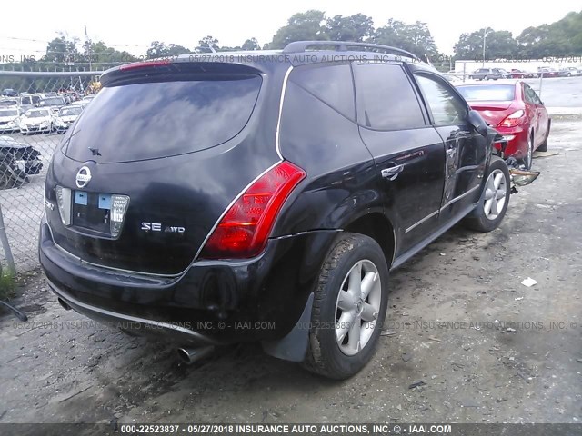 JN8AZ08W75W432029 - 2005 NISSAN MURANO SL/SE/S BLACK photo 4