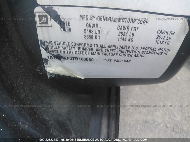 1G1BL52P5TR166630 - 1996 CHEVROLET CAPRICE / IMPALA CLASSIC/SS GREEN photo 9