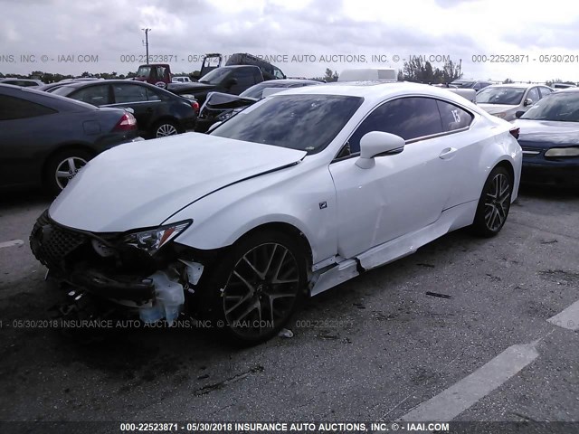 JTHHA5BC6H5006936 - 2017 LEXUS RC 200T WHITE photo 2