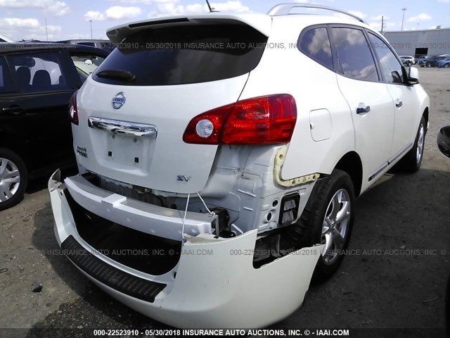 JN8AS5MT0BW174414 - 2011 NISSAN ROGUE S/SV/KROM WHITE photo 4