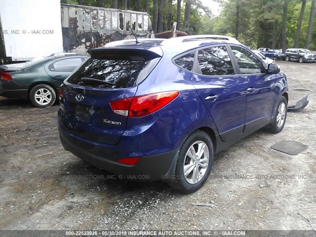 KM8JU3AC5CU437696 - 2012 HYUNDAI TUCSON GLS/LIMITED ლურჯი ფოტო 4