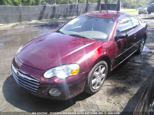 4C3AG42G15E044409 - 2005 CHRYSLER SEBRING BURGUNDY photo 2