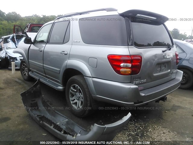 5TDBT48A93S190550 - 2003 TOYOTA SEQUOIA LIMITED SILVER photo 3