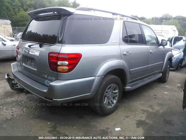 5TDBT48A93S190550 - 2003 TOYOTA SEQUOIA LIMITED SILVER photo 4