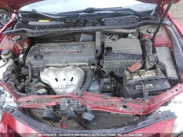 4T1BE46K88U235269 - 2008 TOYOTA CAMRY CE/LE/XLE/SE RED photo 10
