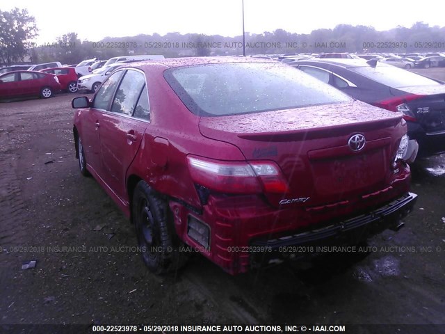 4T1BE46K88U235269 - 2008 TOYOTA CAMRY CE/LE/XLE/SE RED photo 3