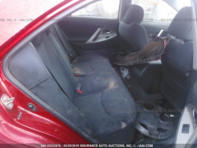 4T1BE46K88U235269 - 2008 TOYOTA CAMRY CE/LE/XLE/SE RED photo 8