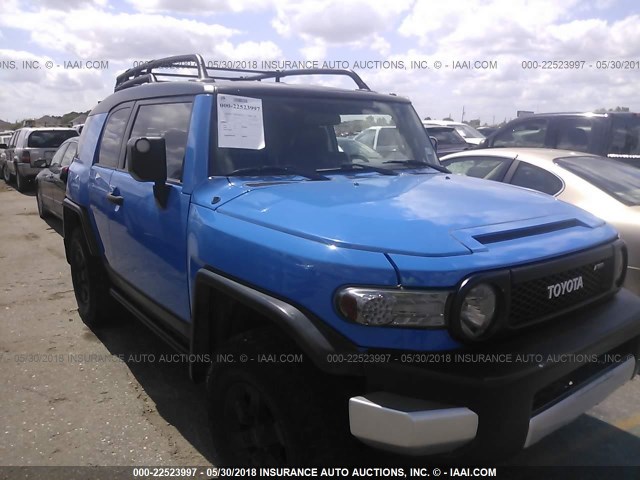 JTEBU11F670031491 - 2007 TOYOTA FJ CRUISER BLUE photo 1