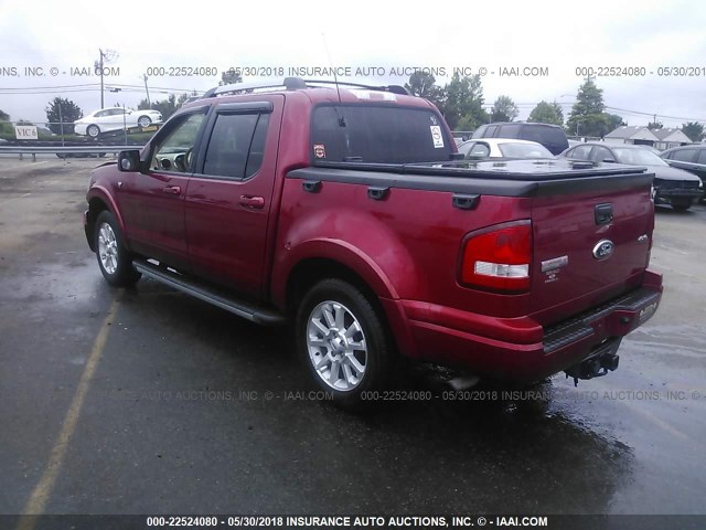 1FMEU53837UA01022 - 2007 FORD EXPLORER SPORT TR LIMITED RED photo 3