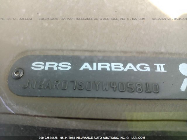 JN8AR07S0YW405810 - 2000 NISSAN PATHFINDER LE/SE/XE TAN photo 9