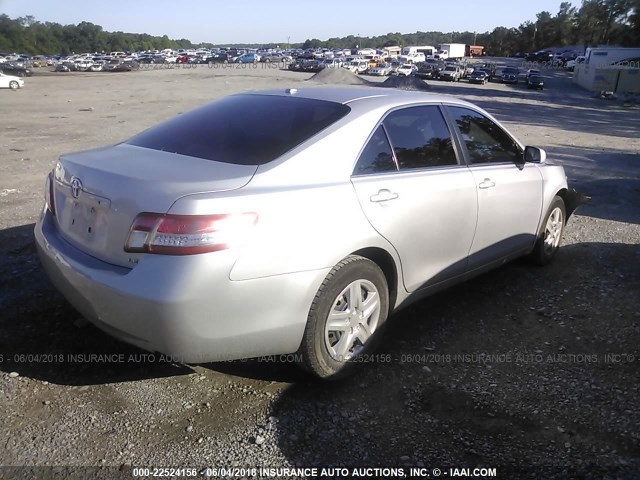 4T1BF3EK9AU103183 - 2010 TOYOTA CAMRY SE/LE/XLE SILVER photo 4