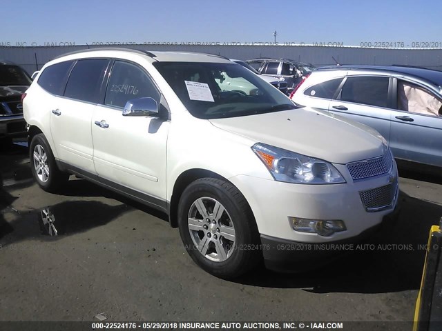 1GNKVGED6CJ112855 - 2012 CHEVROLET TRAVERSE LT WHITE photo 1