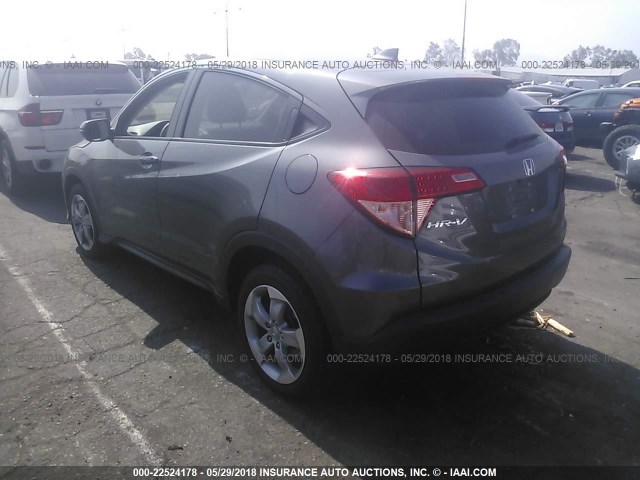 3CZRU5H51GM745513 - 2016 HONDA HR-V EX GRAY photo 3