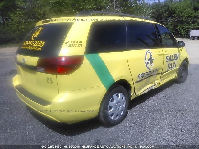 5TDZA23C25S317000 - 2005 TOYOTA SIENNA CE/LE YELLOW photo 4