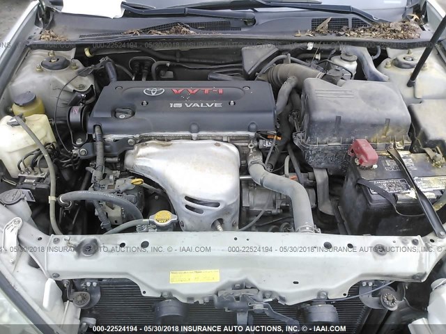 4T1BE32K95U515312 - 2005 TOYOTA CAMRY LE/XLE/SE SILVER photo 10