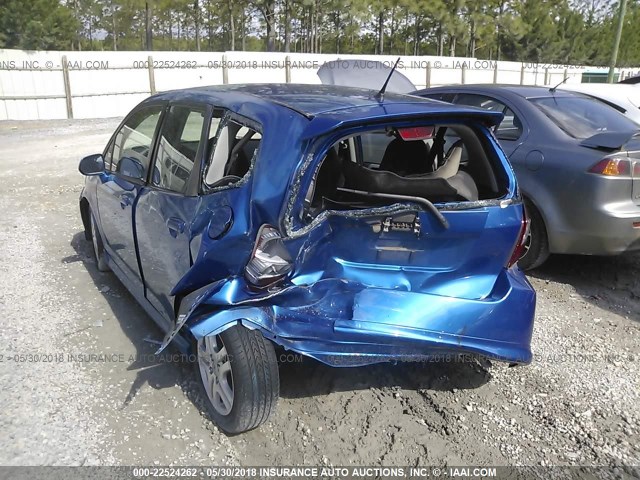 JHMGD37677S063947 - 2007 HONDA FIT S BLUE photo 6