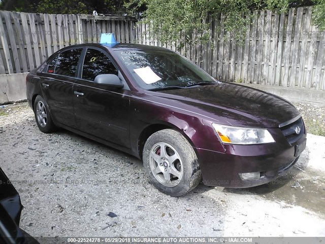 5NPEU46F96H115995 - 2006 HYUNDAI SONATA GLS/LX MAROON photo 1