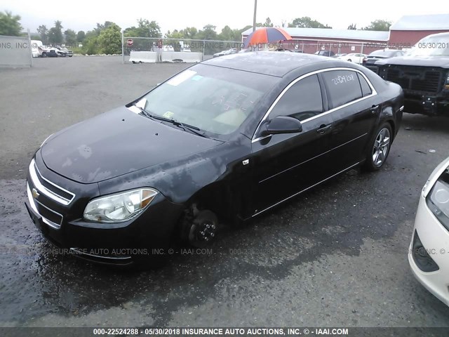 1G1ZH57B284301256 - 2008 CHEVROLET MALIBU 1LT BLACK photo 2