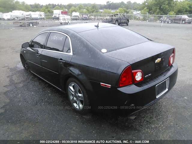 1G1ZH57B284301256 - 2008 CHEVROLET MALIBU 1LT BLACK photo 3