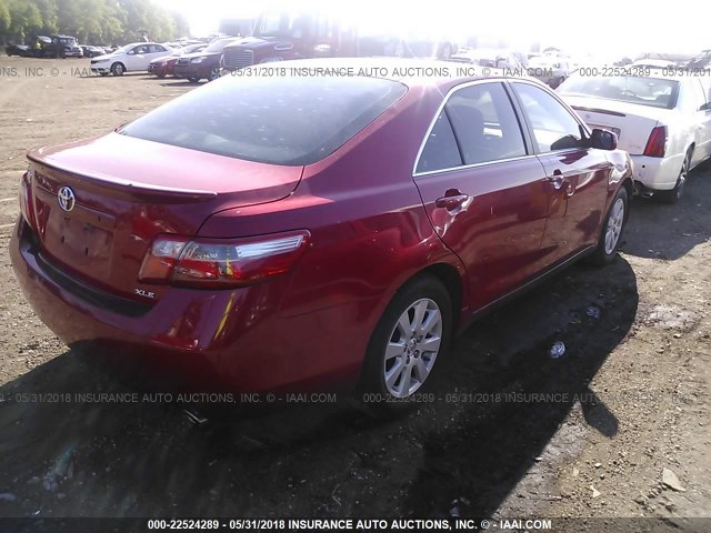 4T1BK46K37U050800 - 2007 TOYOTA CAMRY NEW GENERAT LE/XLE/SE RED photo 4