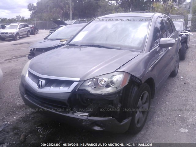 5J8TB18277A009402 - 2007 ACURA RDX GRAY photo 2