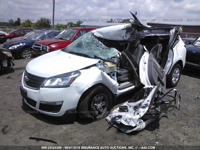 1GNKRFED0HJ244306 - 2017 CHEVROLET TRAVERSE LS WHITE photo 2