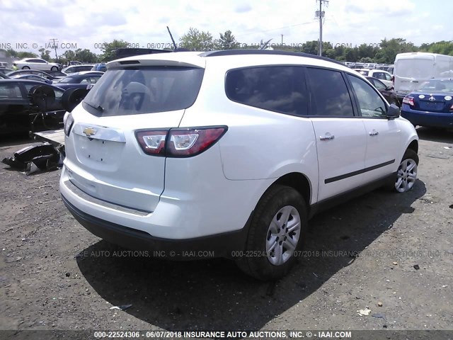 1GNKRFED0HJ244306 - 2017 CHEVROLET TRAVERSE LS WHITE photo 4