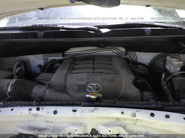 5TFRY5F14EX165559 - 2014 TOYOTA TUNDRA DOUBLE CAB SR/SR5 WHITE photo 10