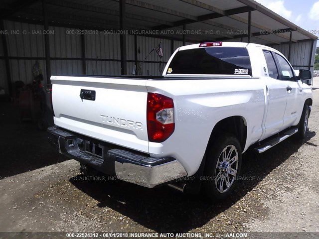 5TFRY5F14EX165559 - 2014 TOYOTA TUNDRA DOUBLE CAB SR/SR5 WHITE photo 4