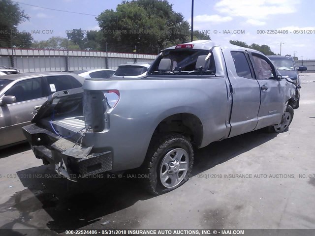 5TFRM5F12BX034363 - 2011 TOYOTA TUNDRA DOUBLE CAB SR5 SILVER photo 4