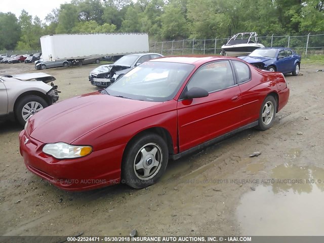 2G1WW12E949185936 - 2004 CHEVROLET MONTE CARLO LS RED photo 2