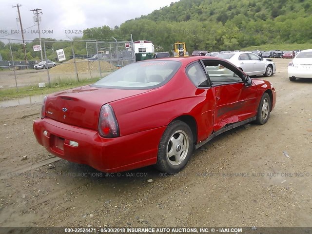2G1WW12E949185936 - 2004 CHEVROLET MONTE CARLO LS RED photo 4