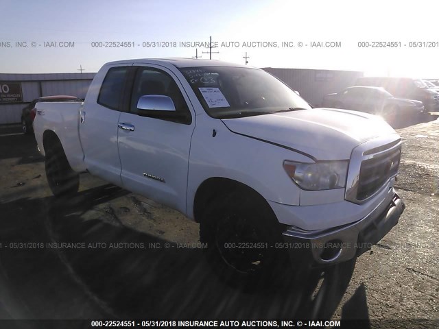 5TFRM5F10AX017253 - 2010 TOYOTA TUNDRA DOUBLE CAB SR5 WHITE photo 1