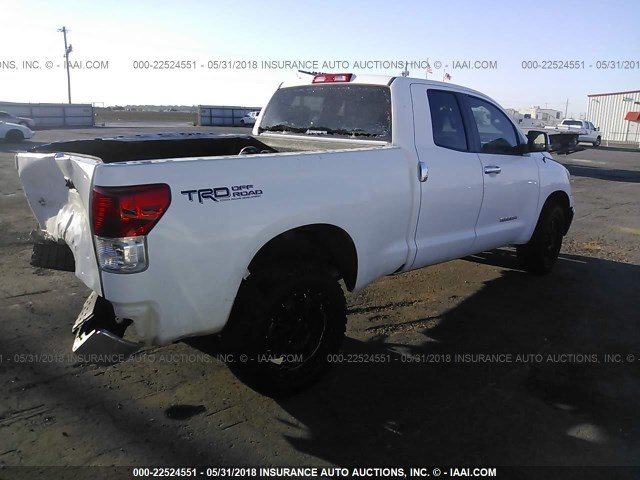 5TFRM5F10AX017253 - 2010 TOYOTA TUNDRA DOUBLE CAB SR5 WHITE photo 4