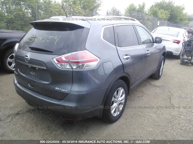 5N1AT2MV8GC774689 - 2016 NISSAN ROGUE S/SL/SV GRAY photo 4