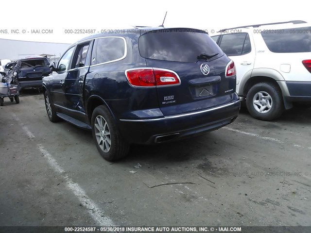 5GAKRBKD9FJ123326 - 2015 BUICK ENCLAVE BLUE photo 3