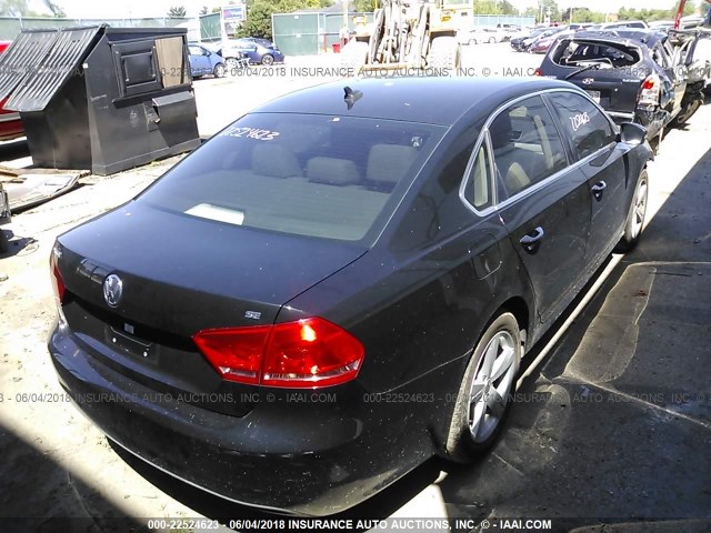 1VWBP7A30DC044426 - 2013 VOLKSWAGEN PASSAT SE BLACK photo 4