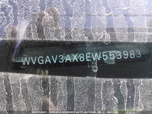 WVGAV3AX8EW553983 - 2014 VOLKSWAGEN TIGUAN S/SE/SEL/R-LINE BLACK photo 9