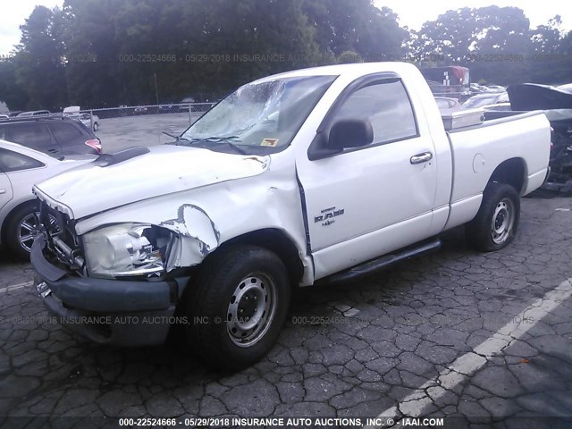 1D7HA16K98J156452 - 2008 DODGE RAM 1500 ST WHITE photo 2