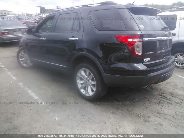 1FM5K7F88DGC77302 - 2013 FORD EXPLORER LIMITED BLACK photo 3